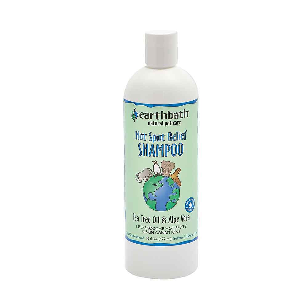 Earthbath Hot Spot Relief Shampoo with Tea Tree and Aloe Vera for All Animals 16 oz