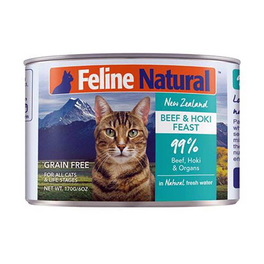 Feline Natural Beef and Hoki Feast Grain Free Canned Cat Food 6 oz (170 g)