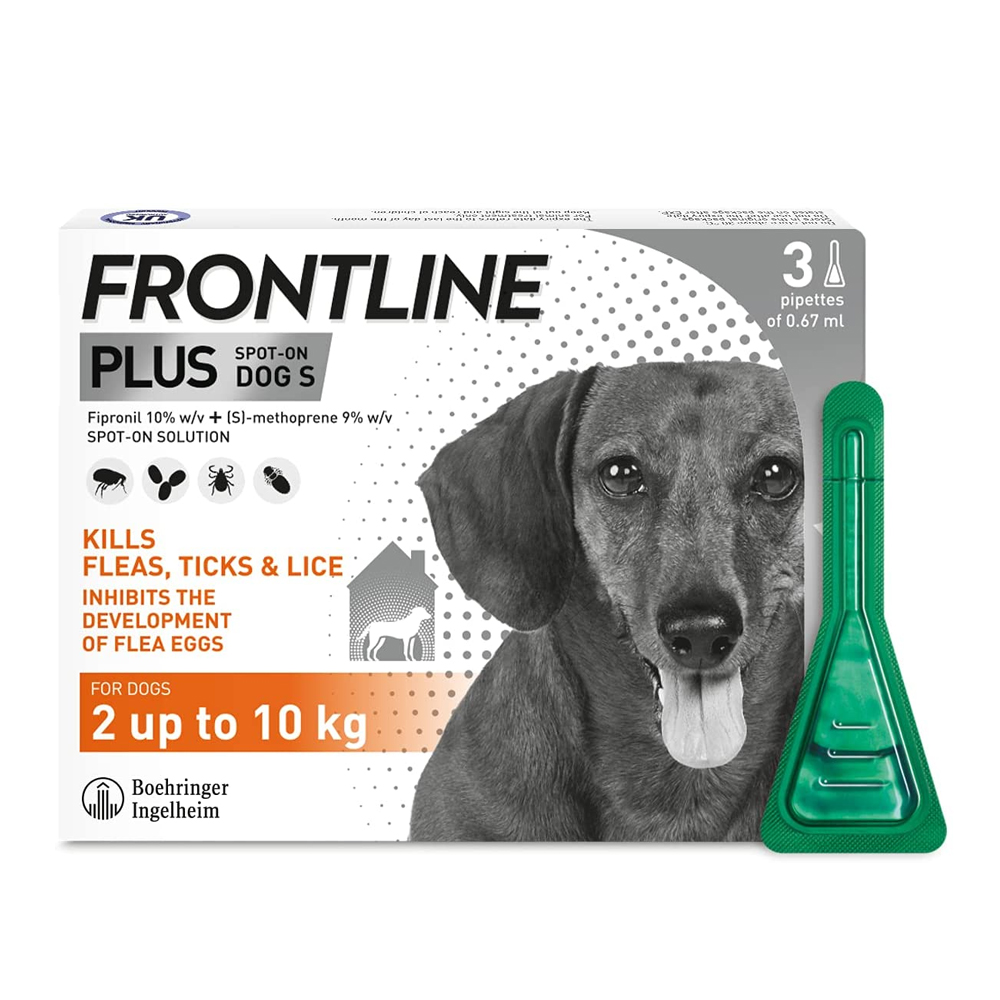 Frontline Plus Flea & Tick Prevention Spot-on For Small Dogs below 10 kg (22 lbs) 3 Pack