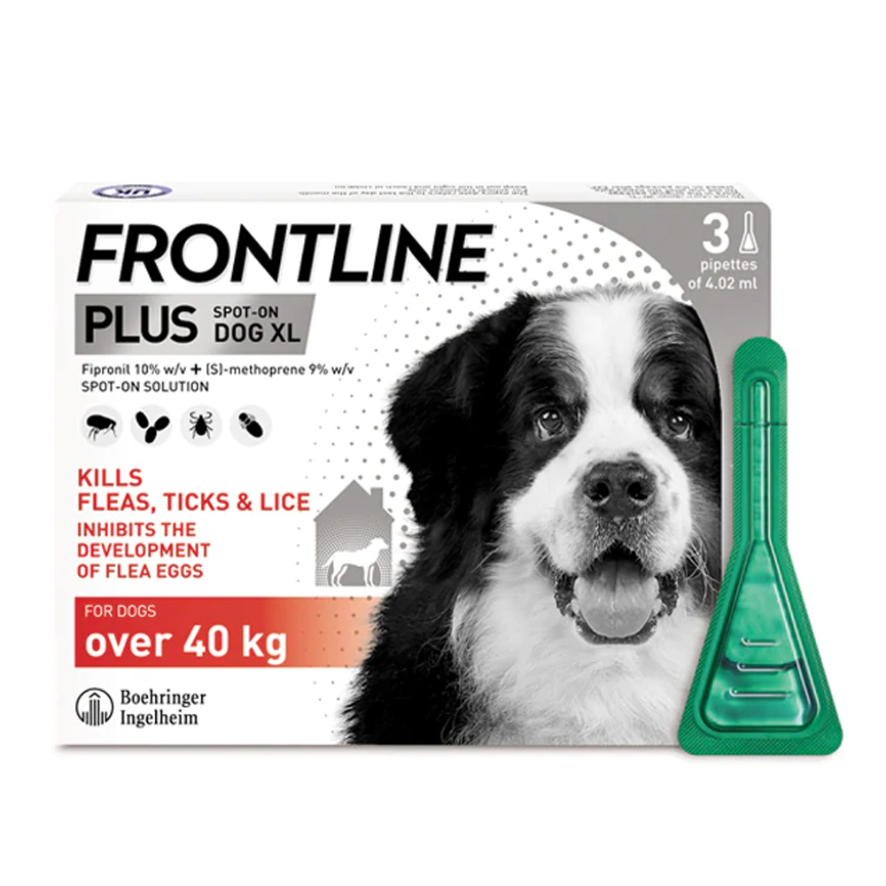 Frontline Plus Flea & Tick Prevention Spot-on For X-Large Dogs 40-60 kg (88-132 lbs) 3 Pack