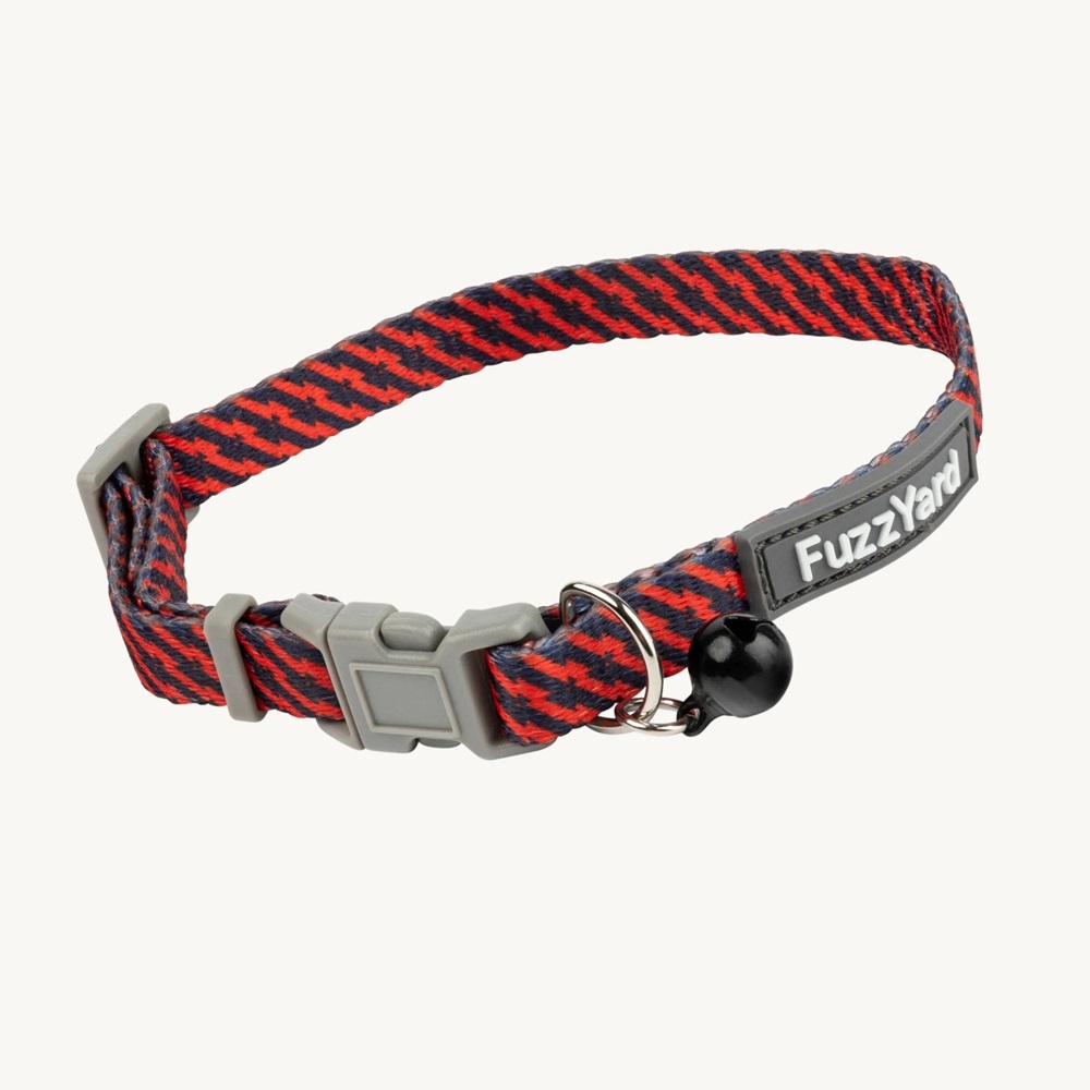 FuzzYard Cat Collar Tabbytooth Red/Navy