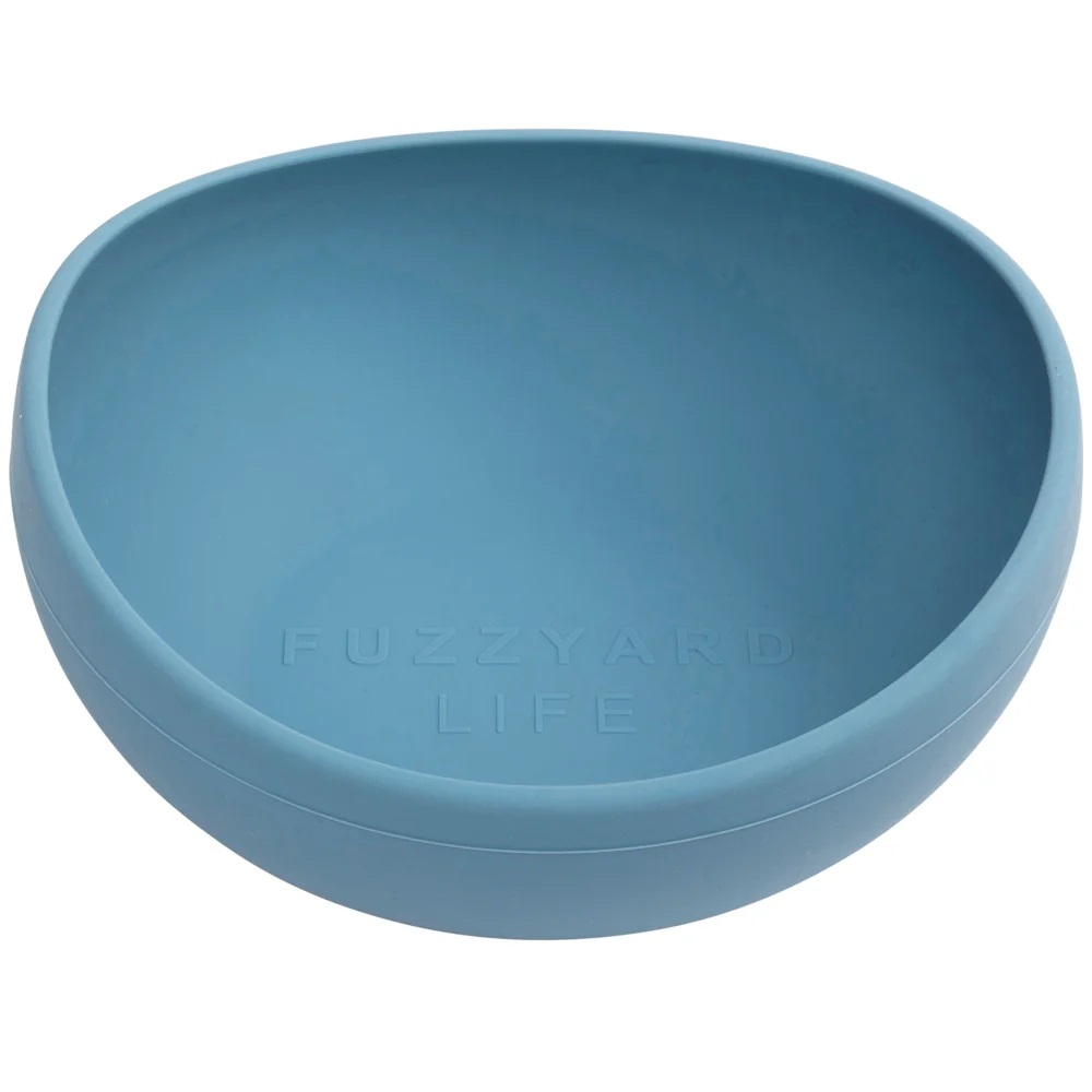 FuzzYard Life Silicone Dog Feeding Bowl French Blue Large