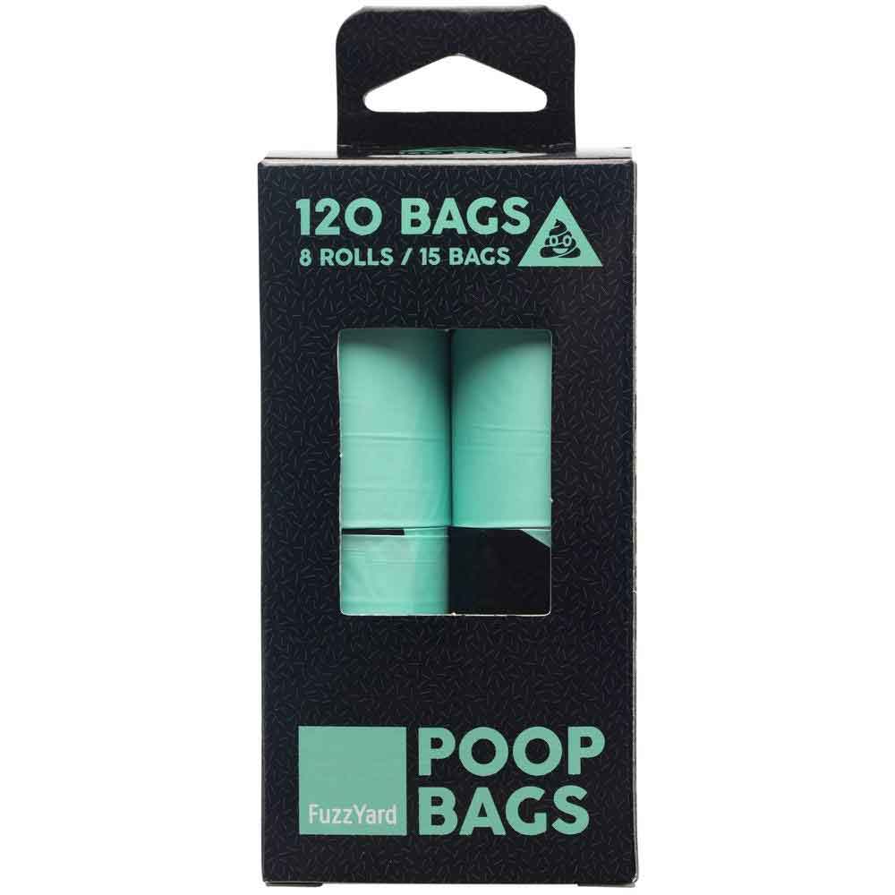 FuzzYard Poop Bags 8 Rolls Per Box (120 Bags)