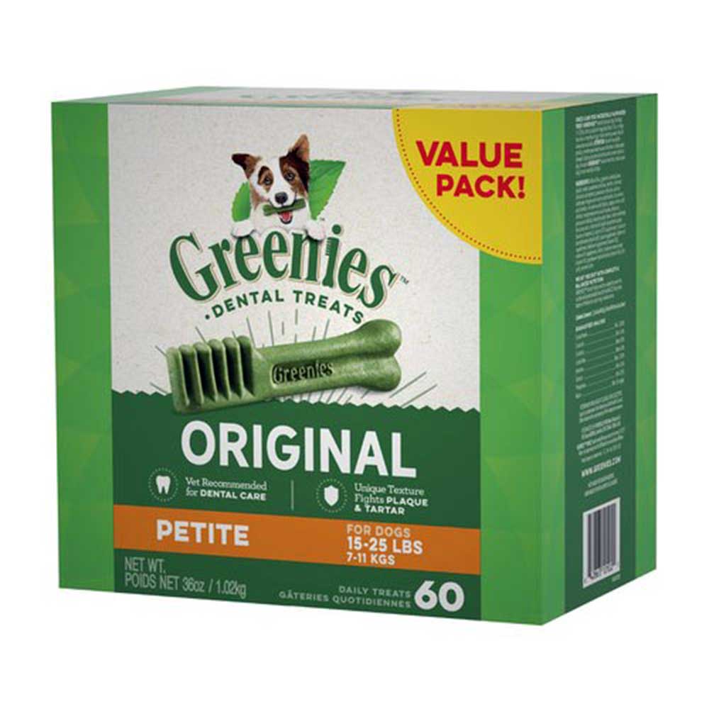 Greenies Dental Treats Original Value Pack Petite For Dogs Weighing 7-11 kg (15-25 lbs), 1Kg