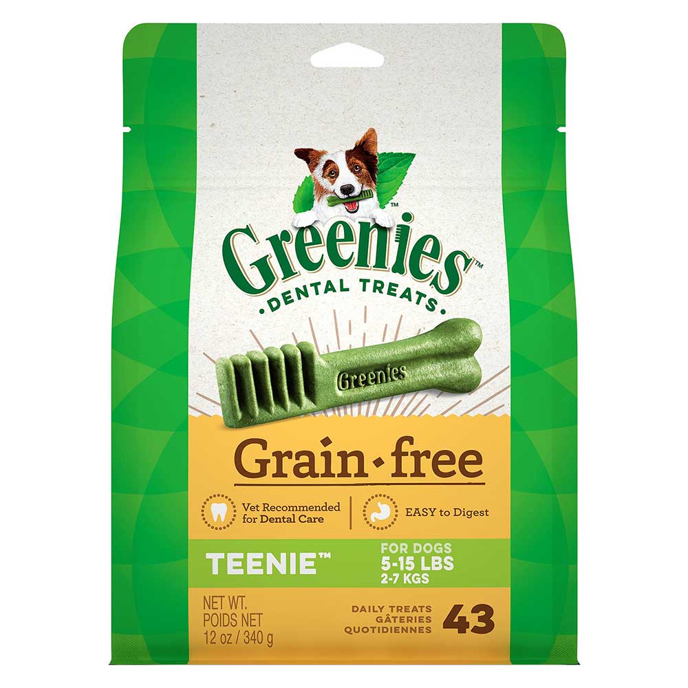 Greenies Grain Free Teenie Dental Treats For Dogs 340gm (43 treats)