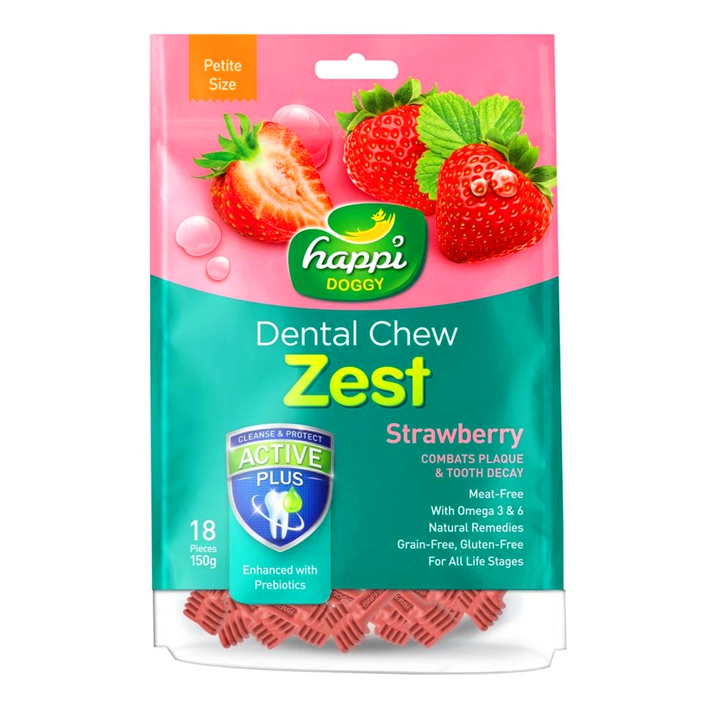 Happi Doggy Dental Chew Zest (Strawberry)