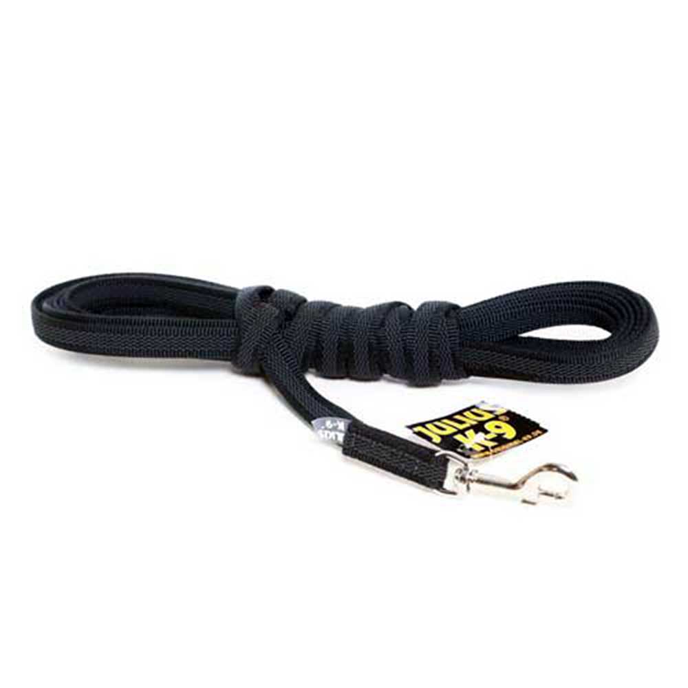 J-K9 C&G Leash Black-Grey W(1/2"/14mm)xL (16ft / 5 m)w/Handle,Max 66lb/30 kg