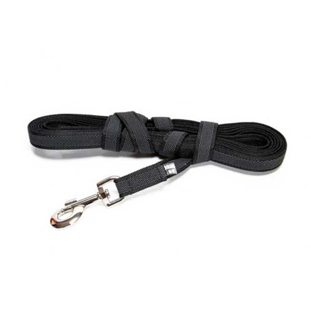 J-K9 C&G Leash Black-Grey W(1/2"/14mm)xL (33ft / 10 m)w/Handle,Max 66lb/30 kg