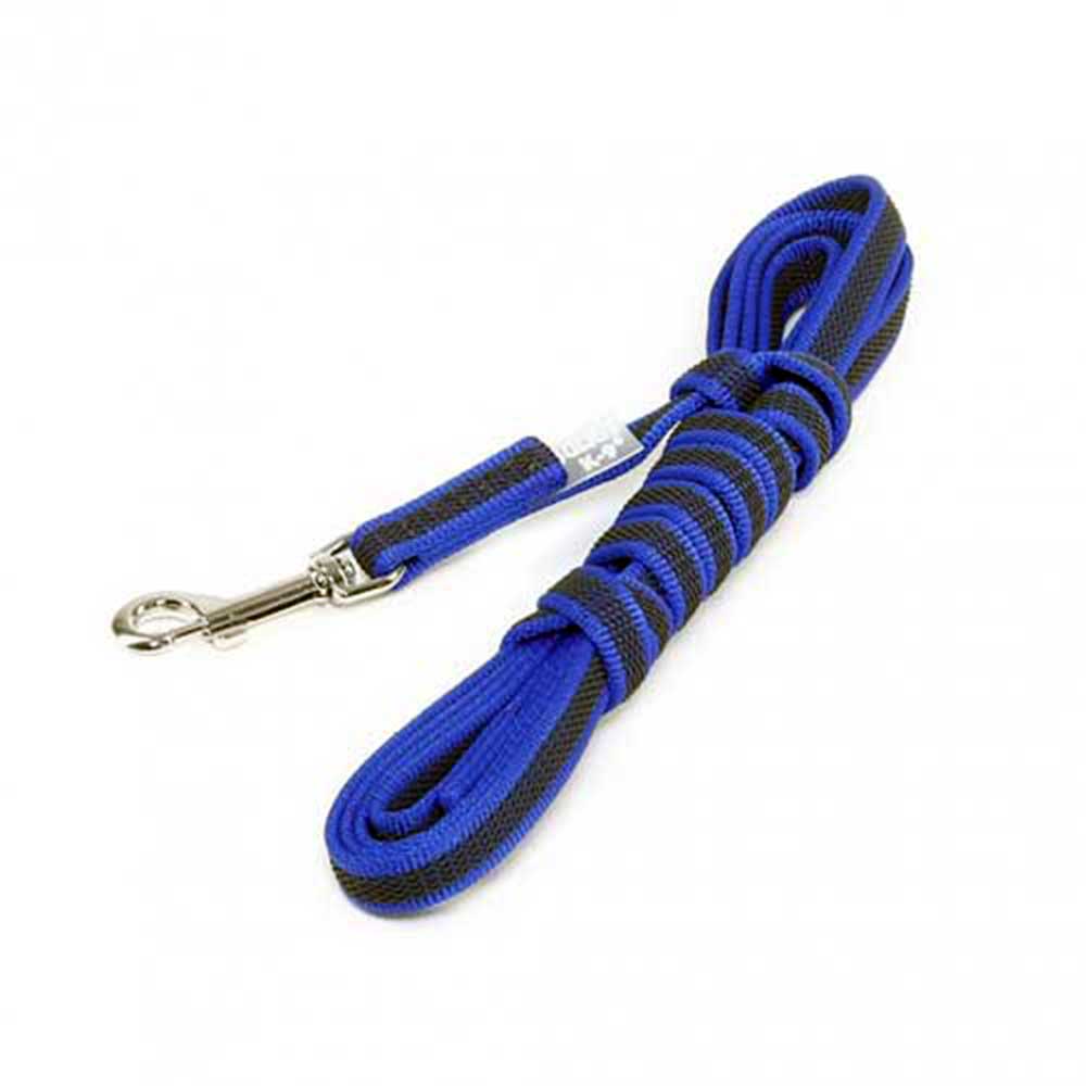 J-K9 C&G Leash Blue-Grey W(1/2"/14mm)xL (10ft / 3 m)w/Handle,Max 66lb/30 kg