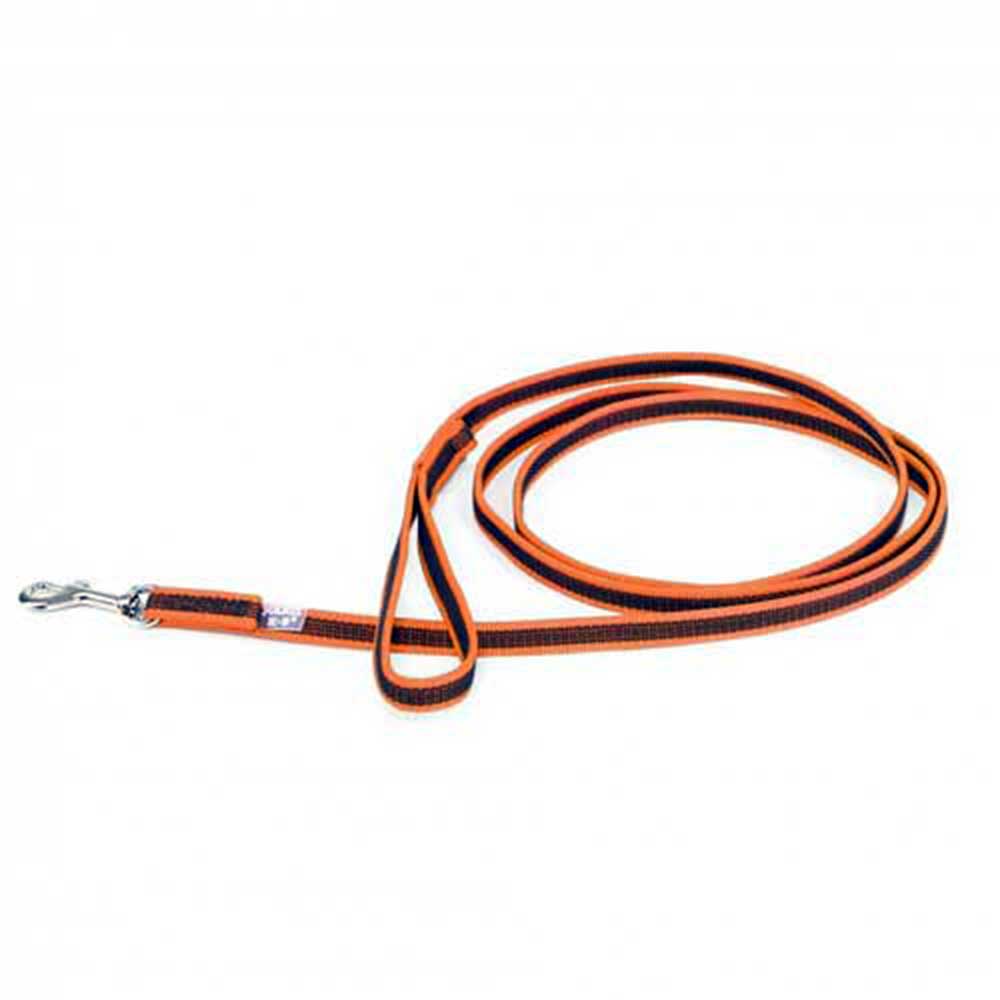 J-K9 C&G Leash -Orange-Grey W(1/2"/14mm)xL (6.5ft / 2 m)w/Handle,Max 66lb/30 kg