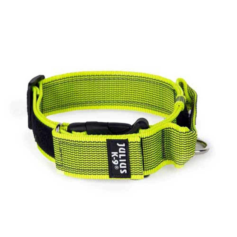 J-K9 C&G Collar Closable Handle&Safety Lock, W(2"/50 mm) Circum(18.5"-26.30"/47-67cm) Neon