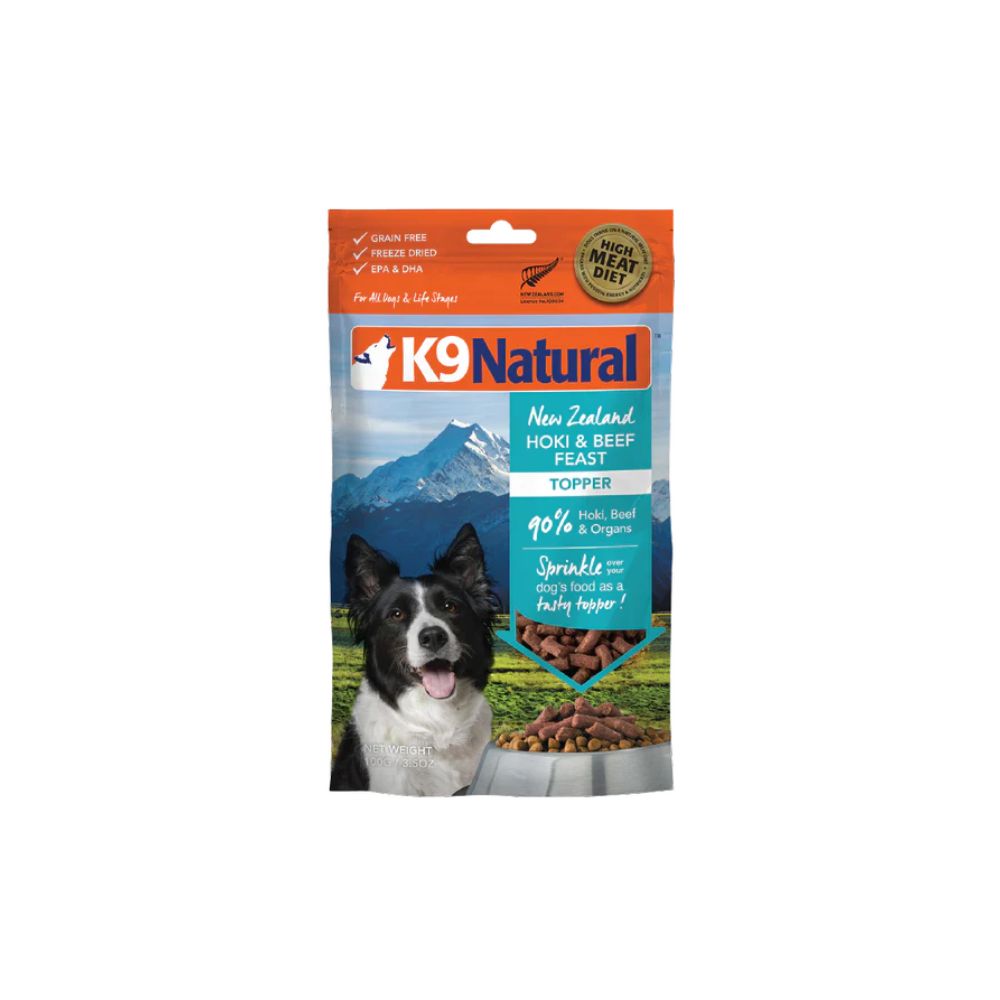 K9 Natural F-Dried Beef Hoki Dog Food 100gm