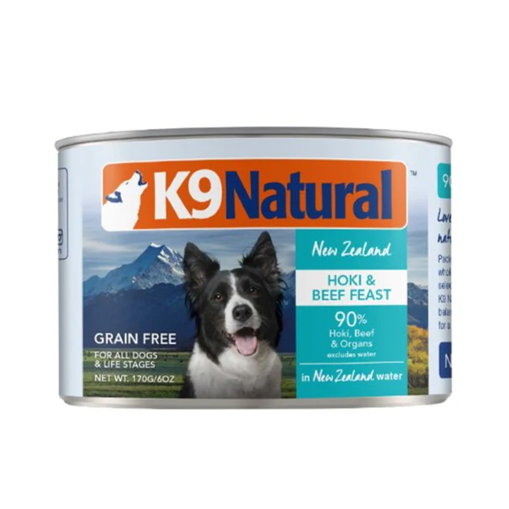 K9 Natural Canned Hoki & Beef Feast Dog Food 6 oz (170 g)