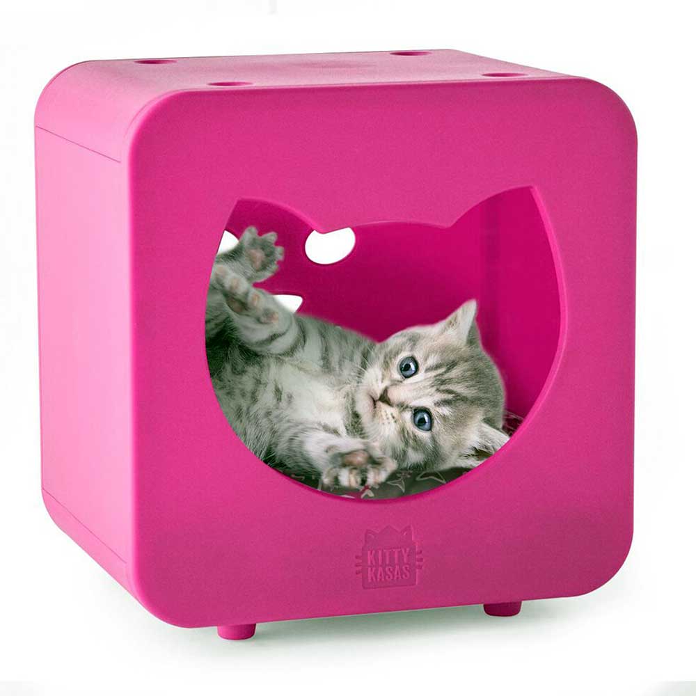 Kitty Kasa Bedroom Cube Cat House Pink