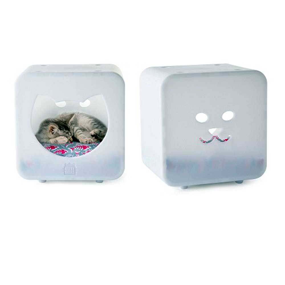 Kitty Kasa Bedroom Cube Cat House White