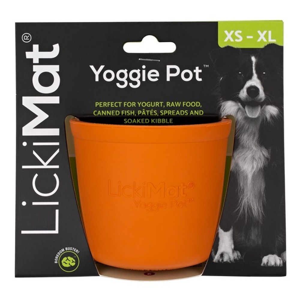 LickiMat Yoggie Pot For Dogs Orange