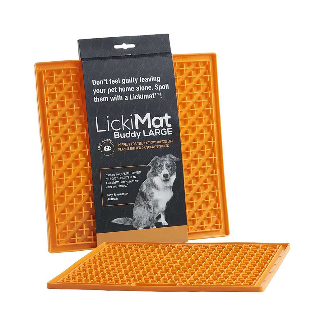 Lickimat Buddy Large Treat Mat for Dogs & Cats, Orange