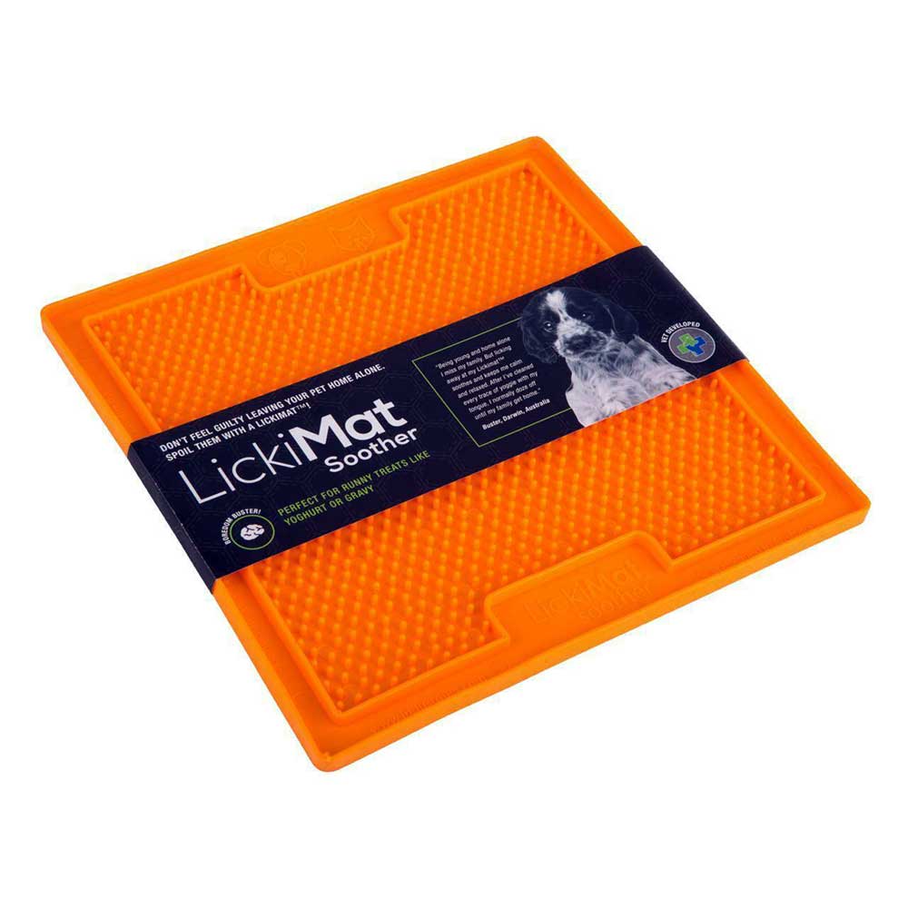 Lickimat Soother Treat Mat for Dogs, Orange