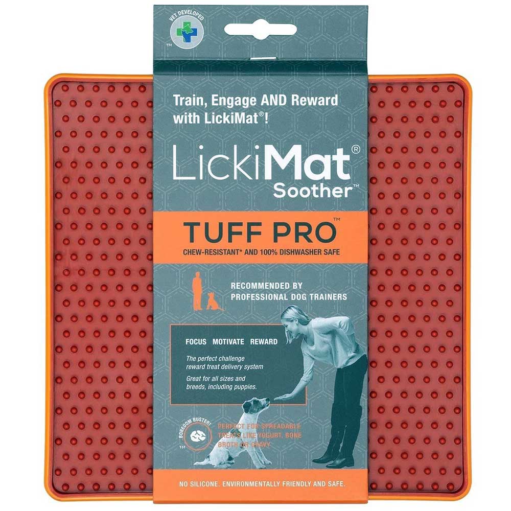 Lickimat Soother Tuff Pro for Dogs, Orange