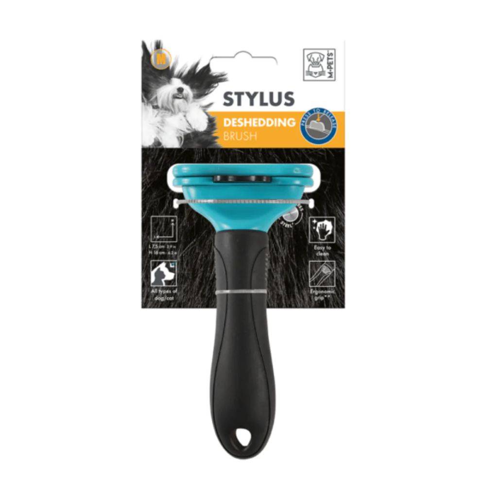 MPets Stylus Deshedding Brush Blue M