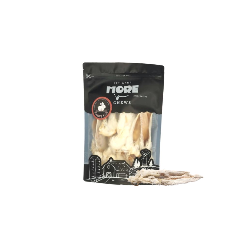 More Air Dried Basic Rabbit Ears Dog  Chew 100gm