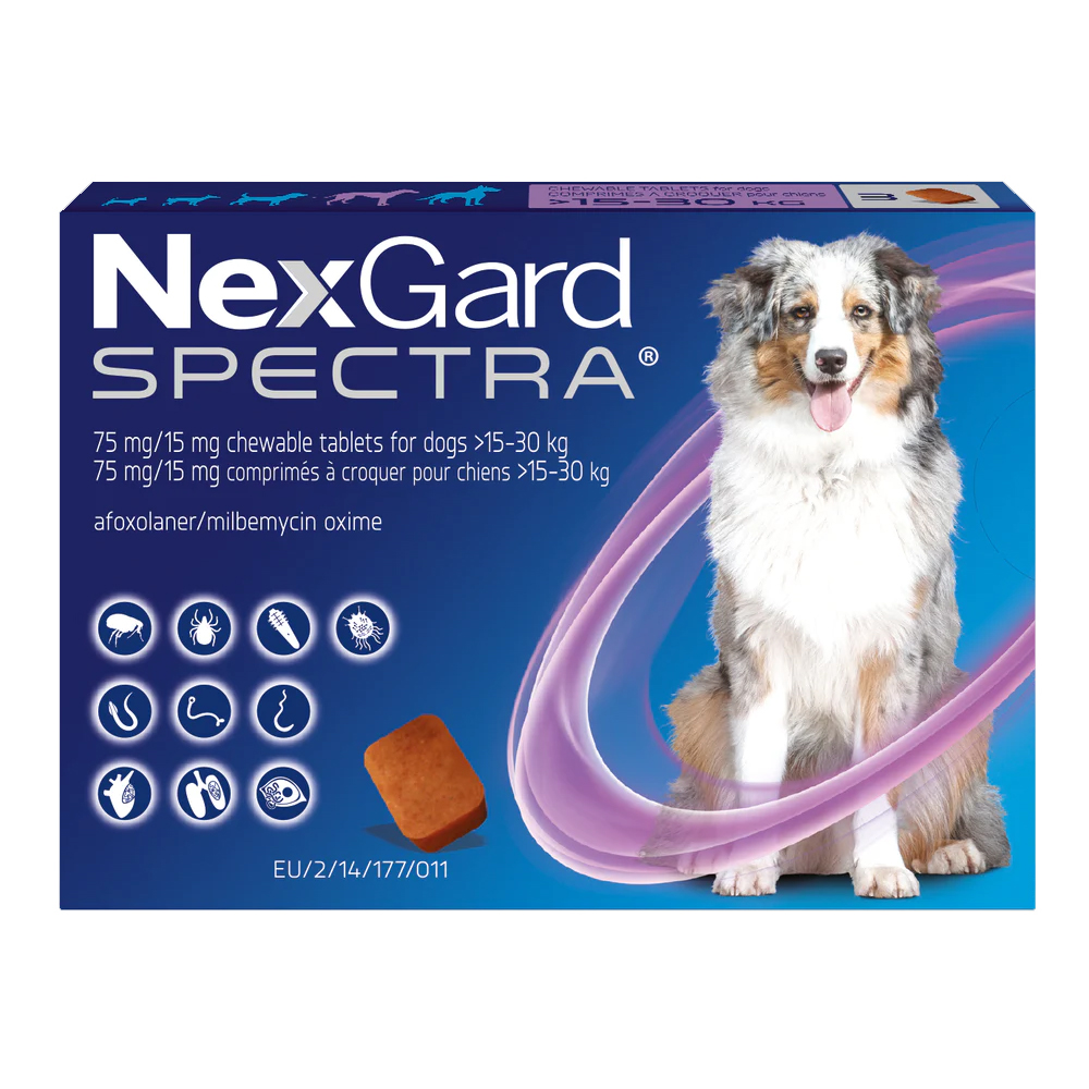 NexGard Spectra Chews For Dogs Large 15-30Kg 3 Pack