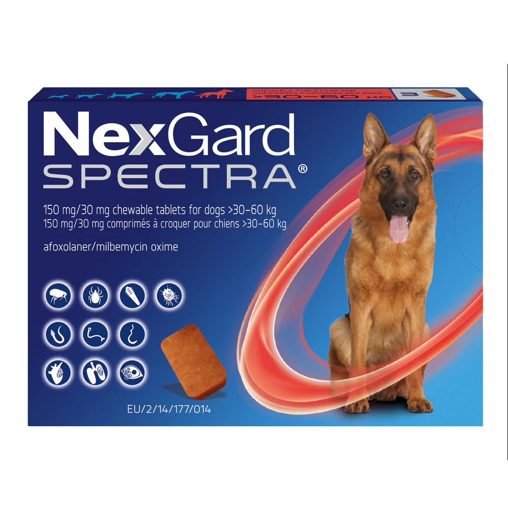 NexGard Spectra Chews For Dogs X-Large 30-60Kg 3 Pack