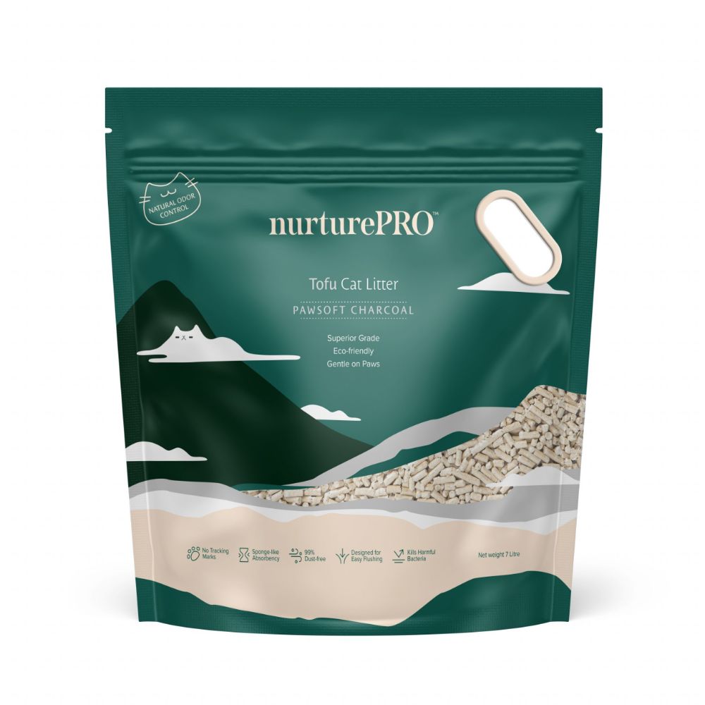 Nurture Pro Tofu Cat Litter Pawsoft Charcoal 7L