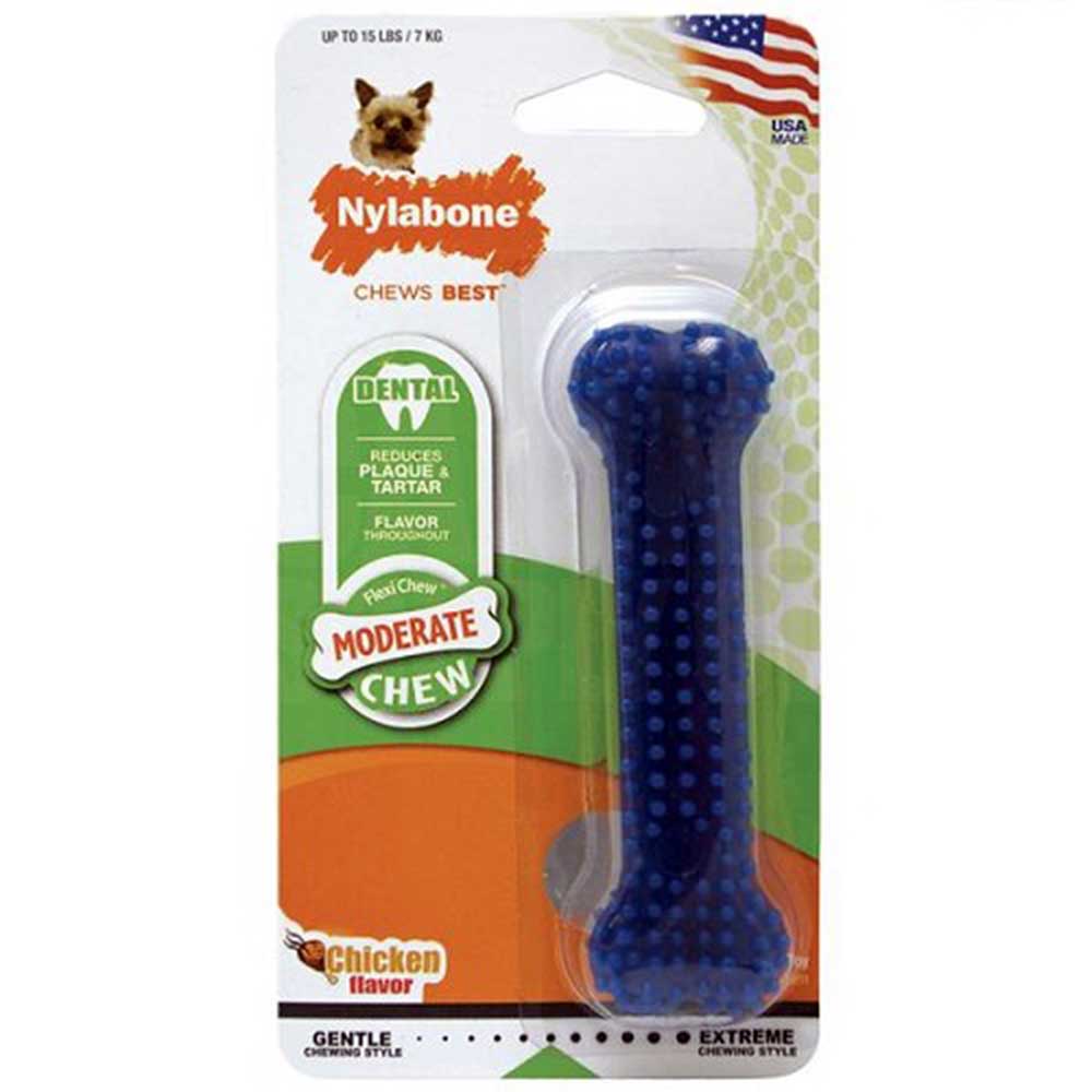 Nylabone Dental Chew Bone Dog Toys Collection Regular (up to 25 lbs / 11 kg dogs)