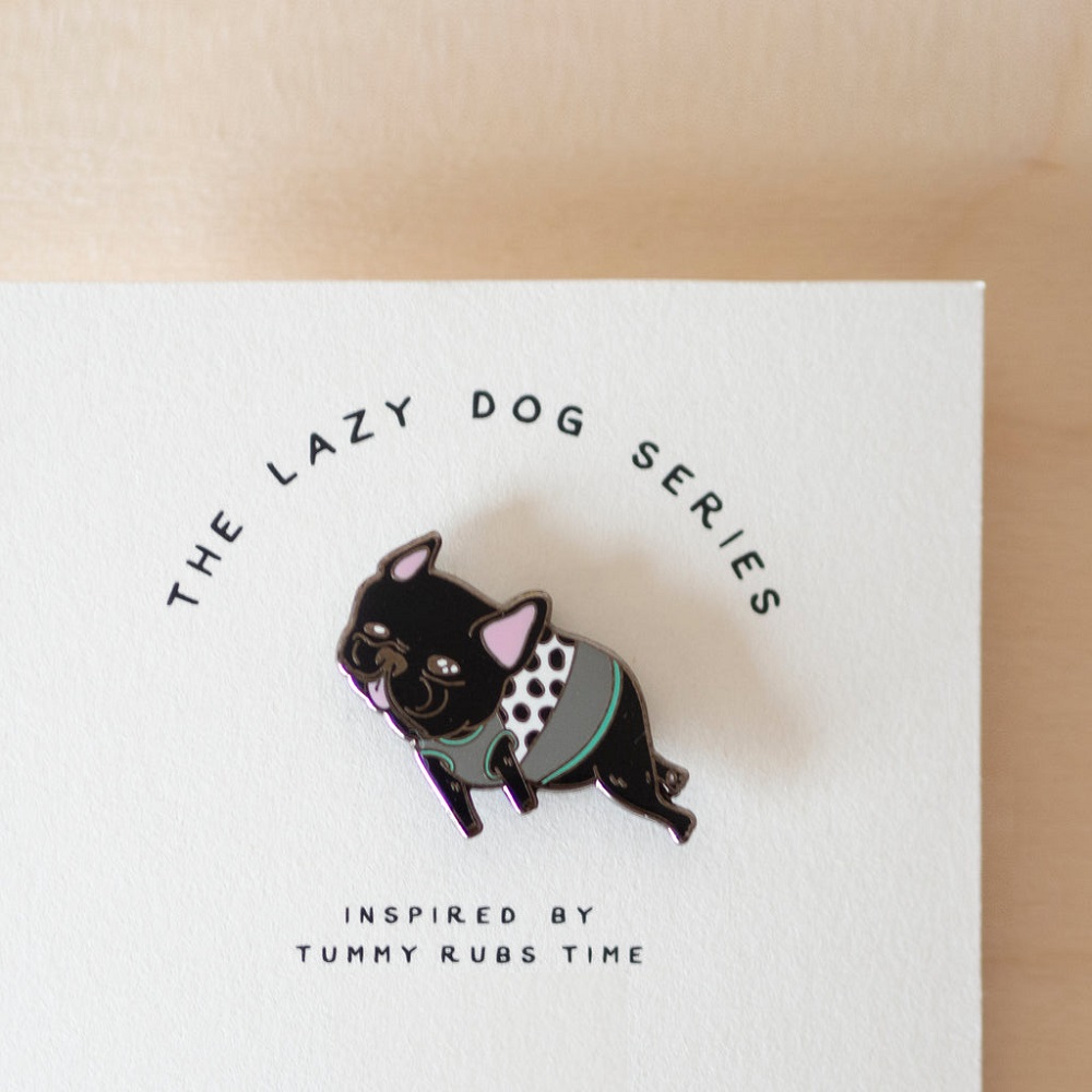 Ohpopdog French Bulldog Pin Black