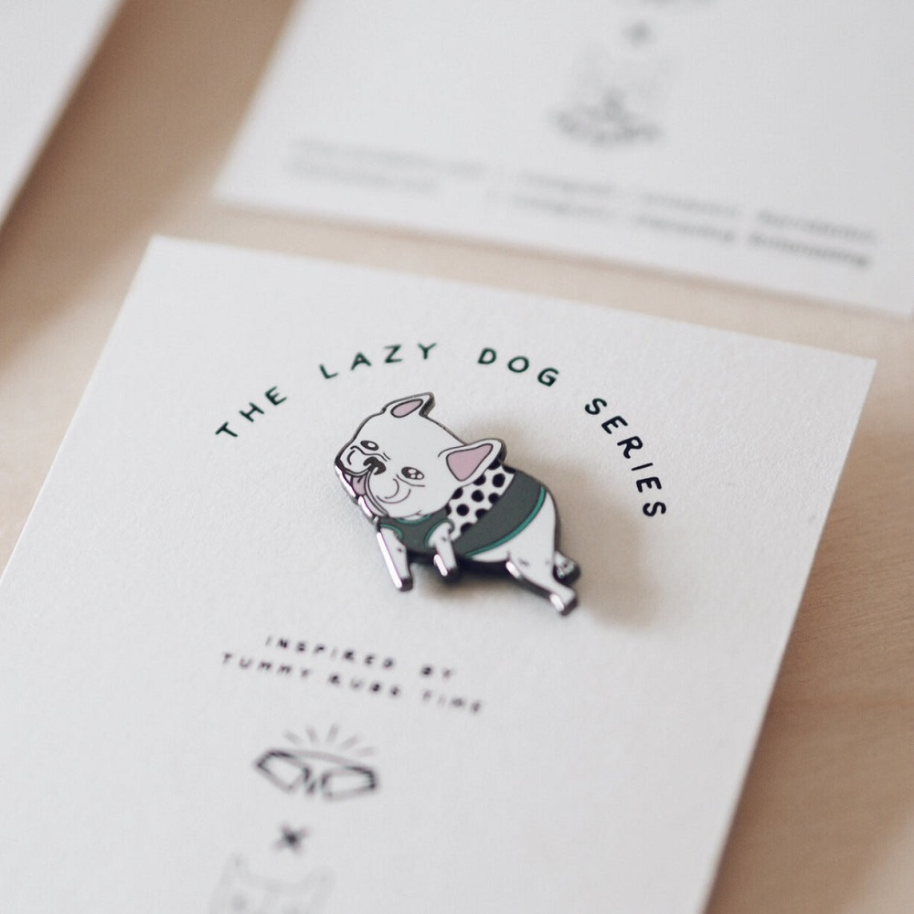 Ohpopdog French Bulldog Pin White