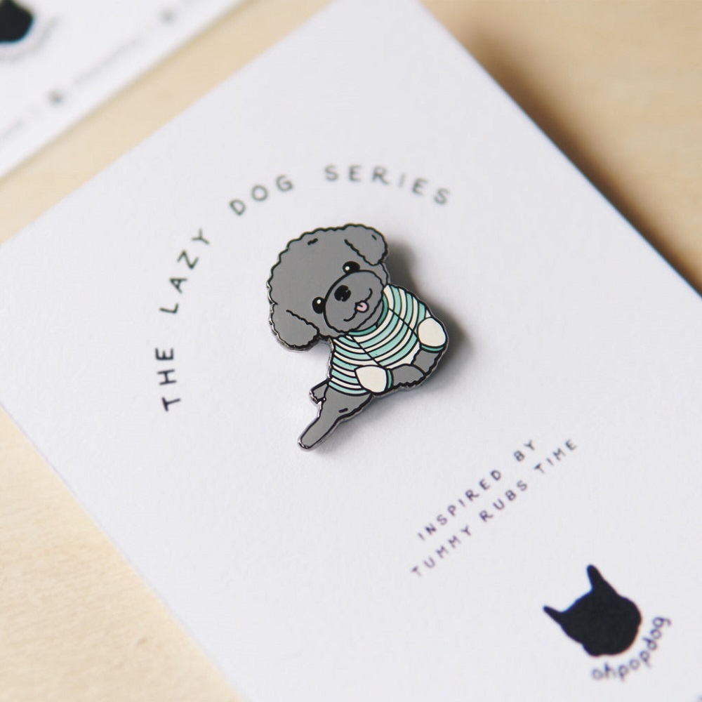 Ohpopdog Poodle Pin Grey