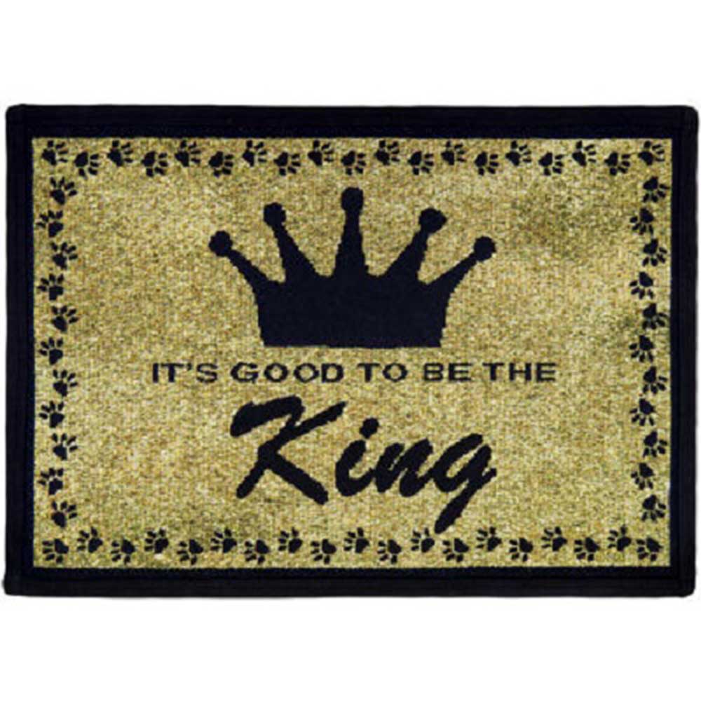 PB Paws & Co. Pet Collection Tapestry Pet Mats, King Pattern (Sand/Black)