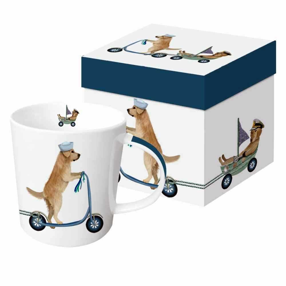 PPD Scooter Dogs Golden Retrivers Mug