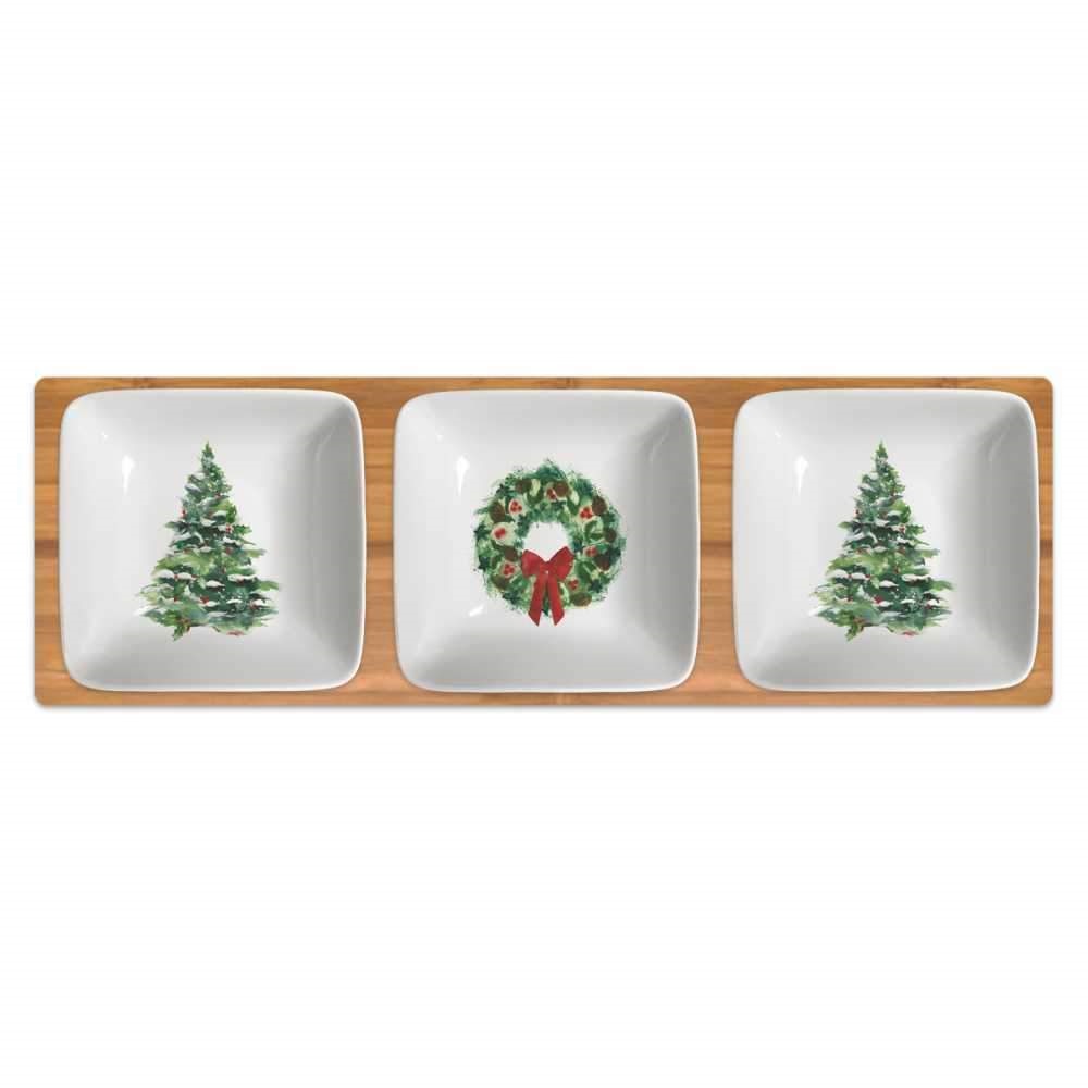 PPD Winter Tree & Wreath Dipping Dish Se