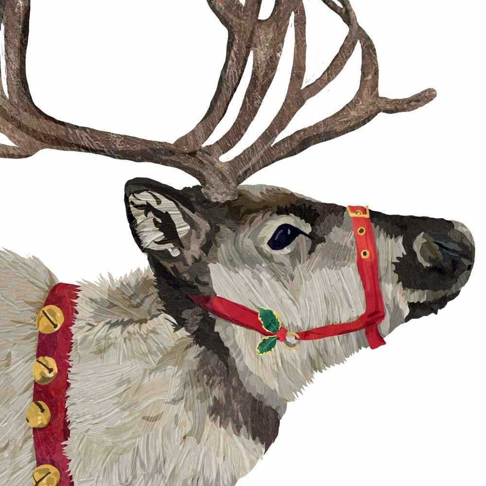 PPD Yuletide Reindeer White Lunch Napkin