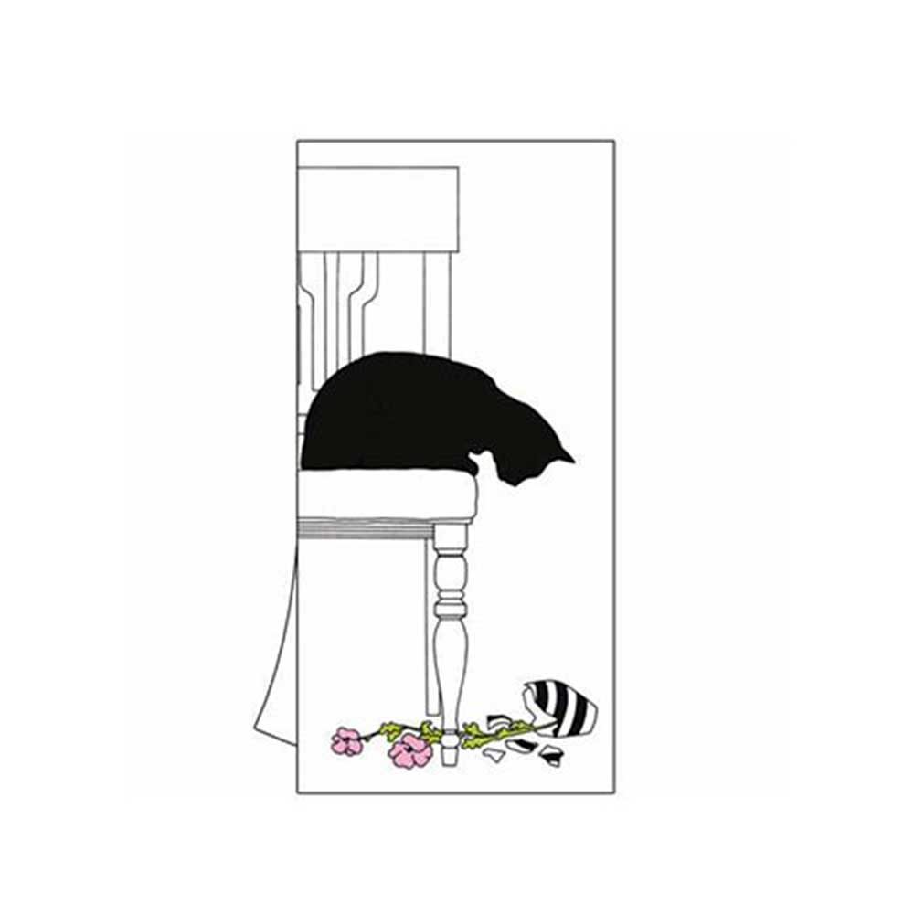 Paperproducts Design Black Cat Vase Kitchen Towel