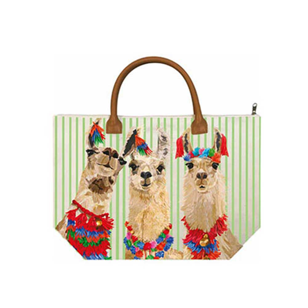 Paperproducts Design Canvas Tote Bag, Llama Amigos