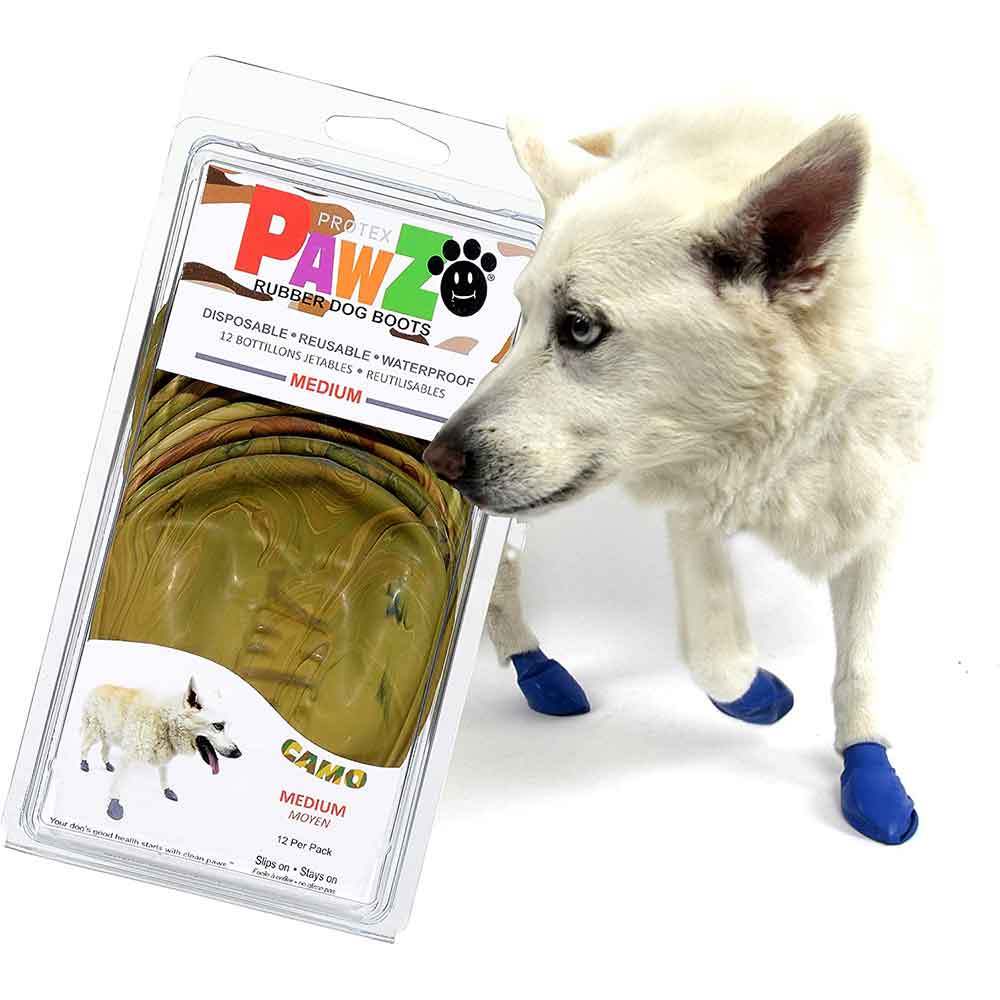 Pawz Disposable Rubber Dog Boots Camo M