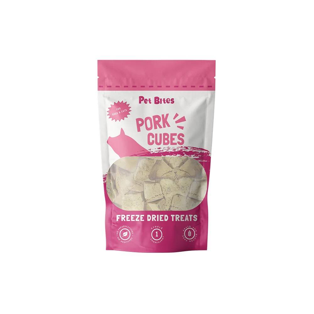 Pet Bites Freeze Dried Pork Cubes 50g