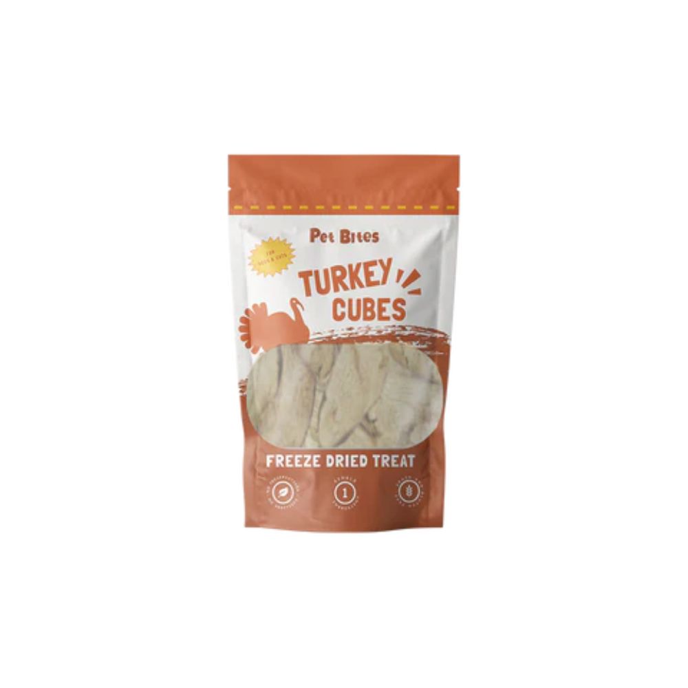 Pet Bites Freeze Dried Turkey Cubes Dog Treat 50g