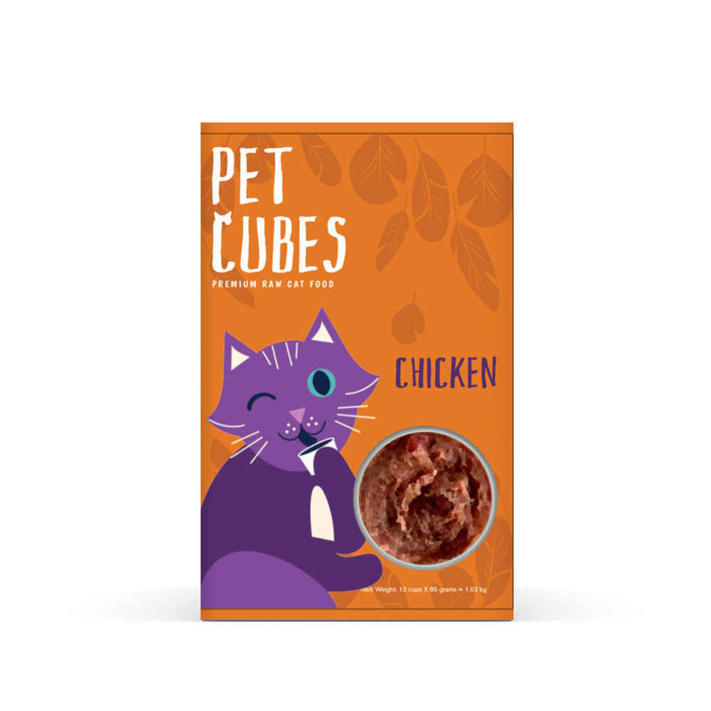 PetCubes Frozen Cat Food Chicken 85g