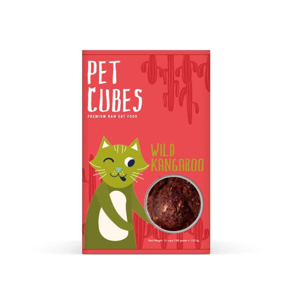 PetCubes Frozen Cat Food Kangaroo 12x85g