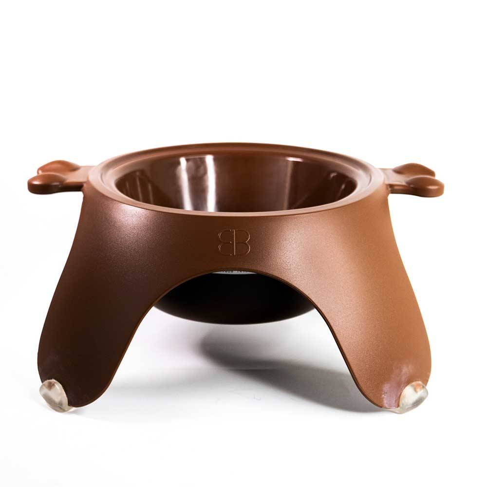 Petego Yoga Food & Water Bowl For Dogs & Cats, (Brown) Large