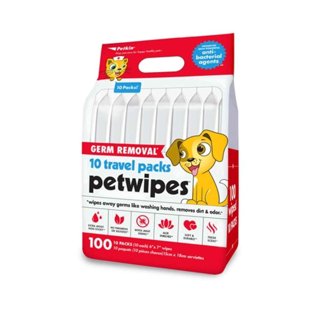 Petkin Germ Removal 10 Travel Pk Petwipe