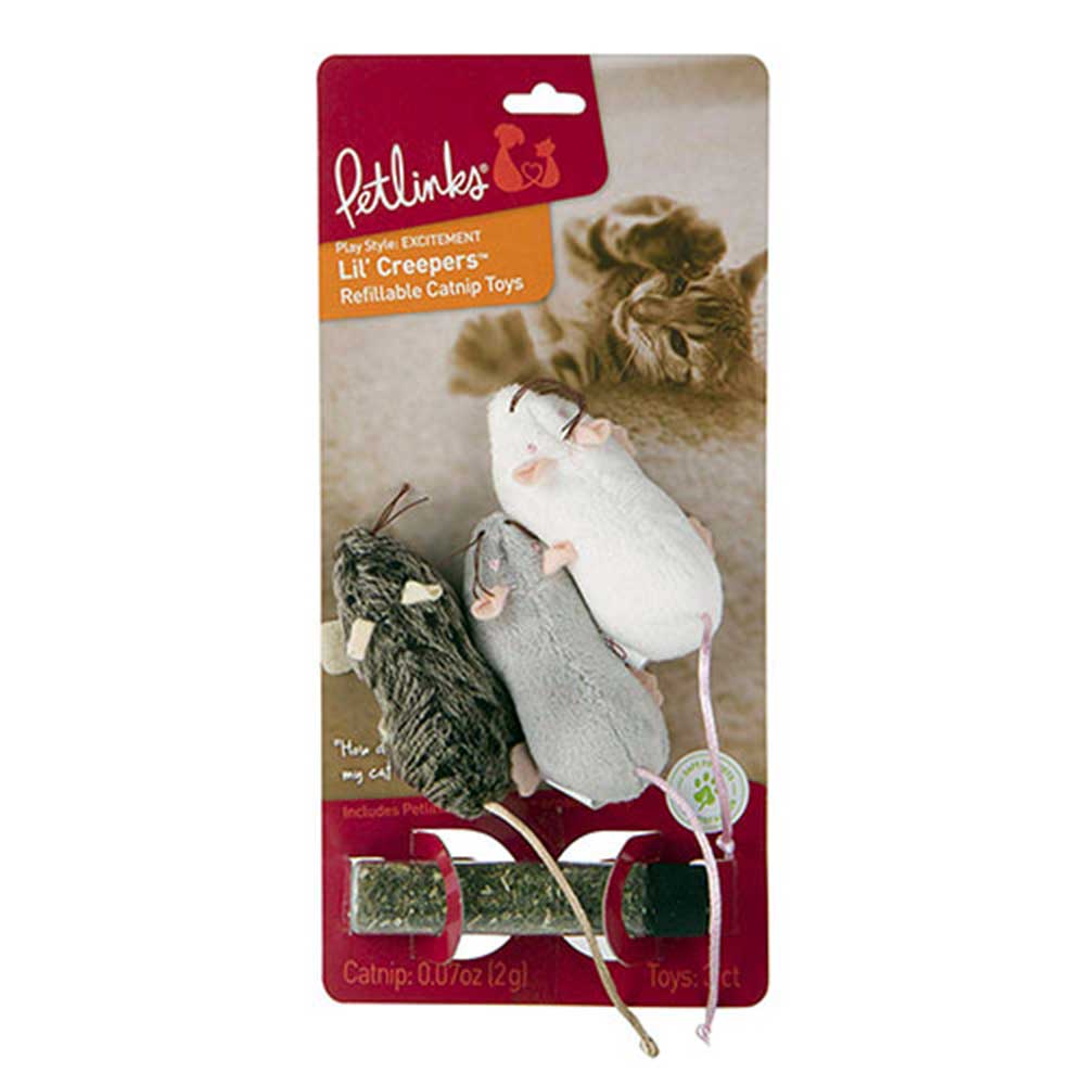 Petlinks Lil Creepers Mice w/catnip