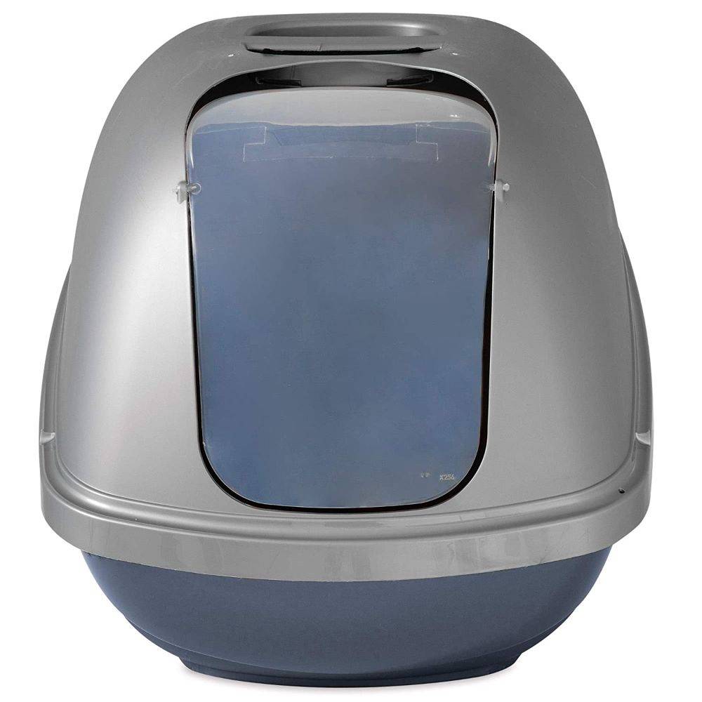 Petmate Hooded Litter Pan Blue-Silver  J