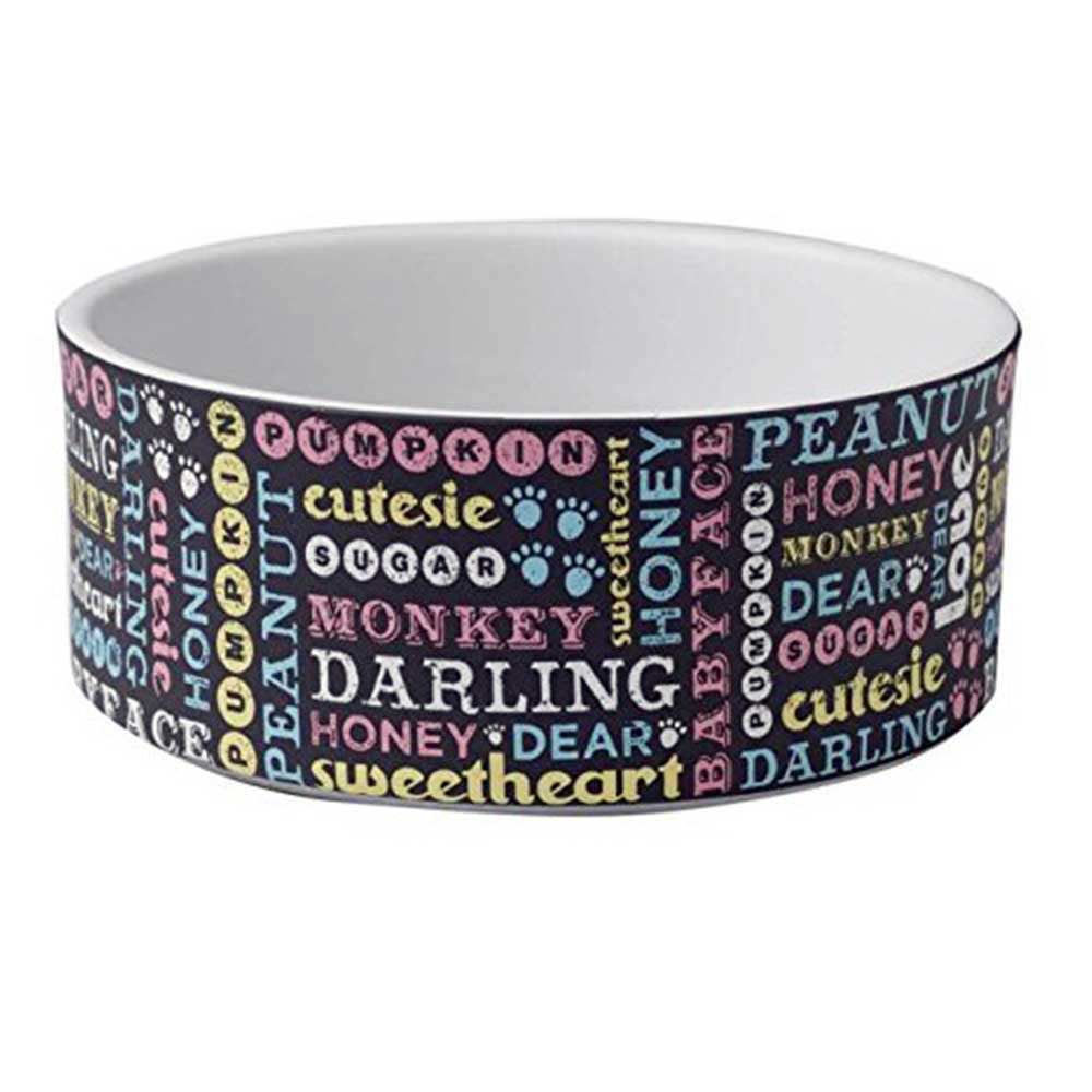 Petrageous Designs Pet Name Bowl Grey