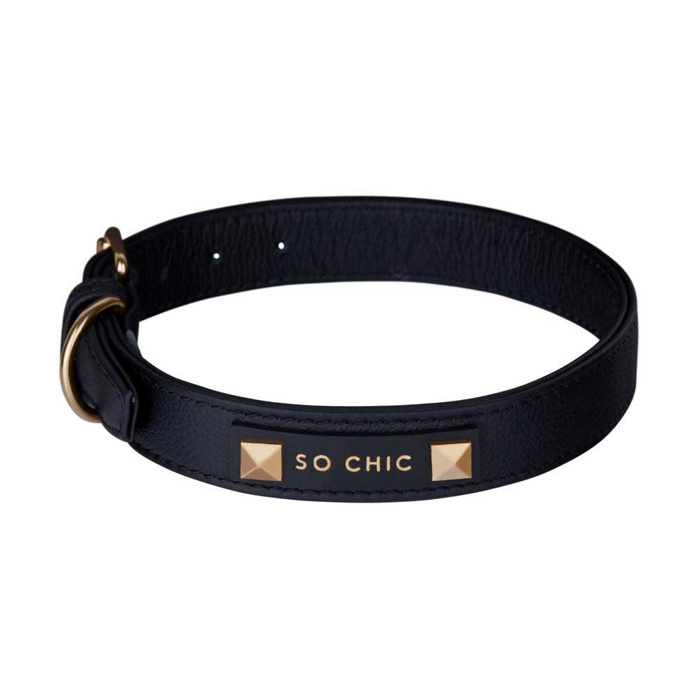 Petsochic Leather Dog Collar Black XS