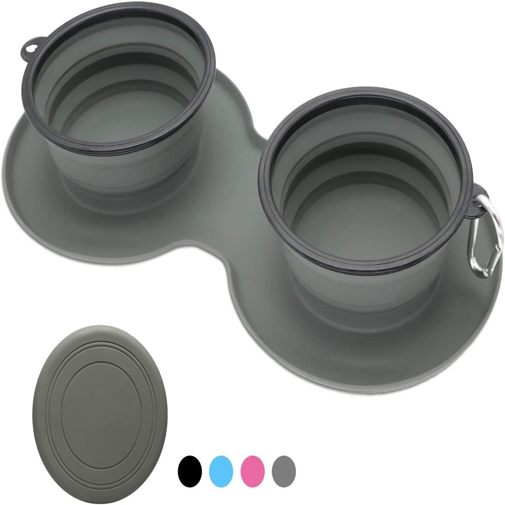 Portable Pet Bowl Grey